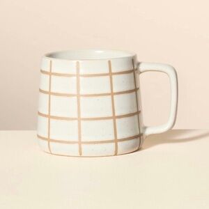 Hearth & Hand Magnolia 13oz Grid Reactive Glaze Tapered Stoneware Mug Cream